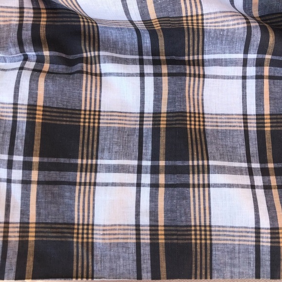 Jones New York Vintage Korea Made Linen Cotton Blend Gray Cream Plaid jacket 8 - Picture 11 of 15